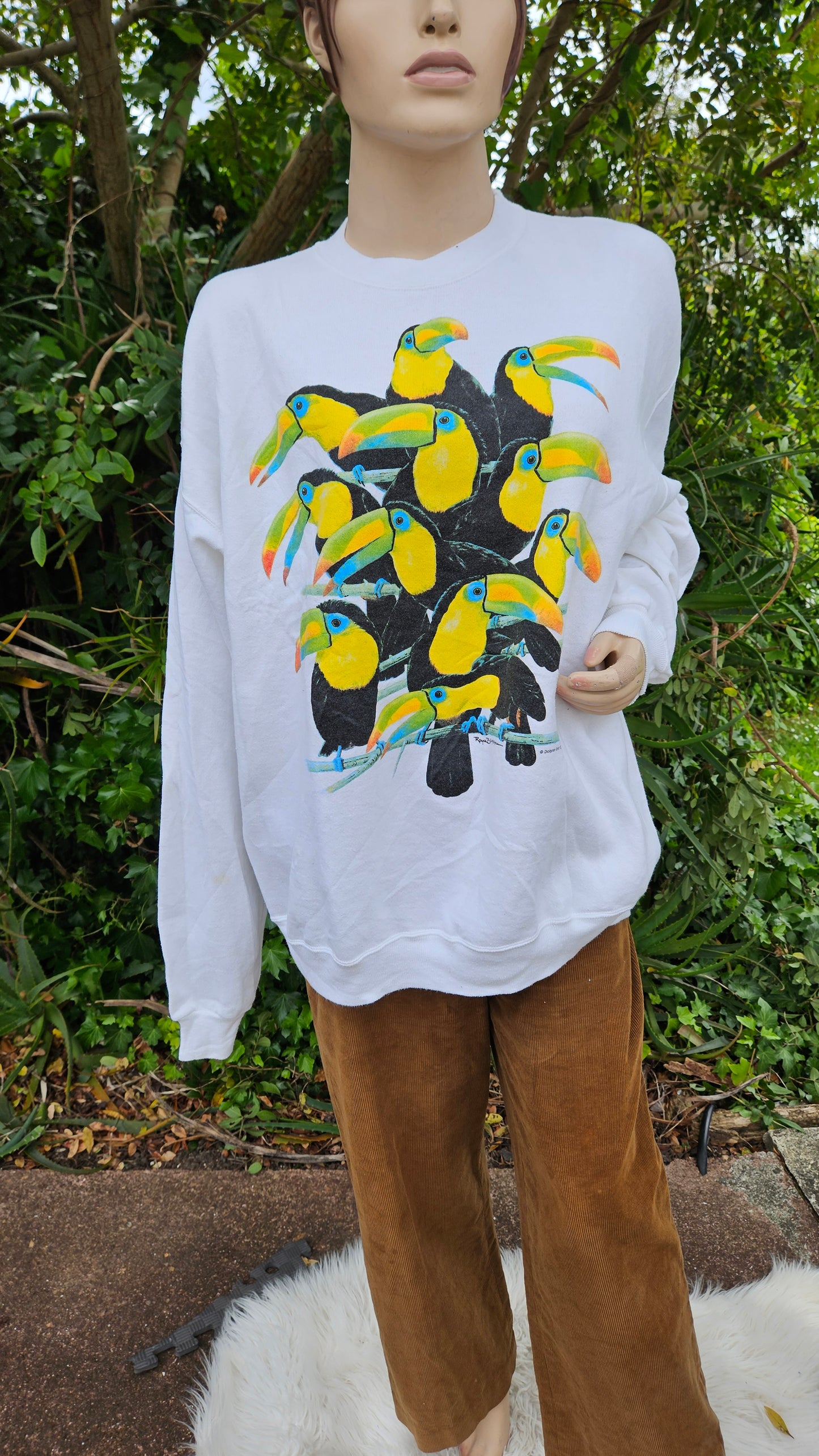 Size XXL Vintage 80s Parrots American sweater crewneck pullover Sweater - crewneck top