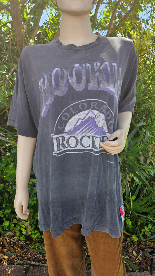 Vintage MLB Colorado Rockies Shirt Salem Sportswear Tee USA Size Large