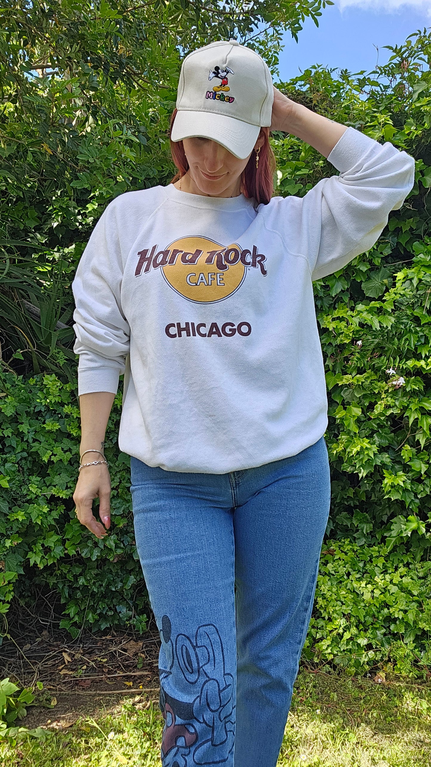 Vintage 80's Hard Rock Cafe Chicago Crewneck Sweatshirt Size L USA Made