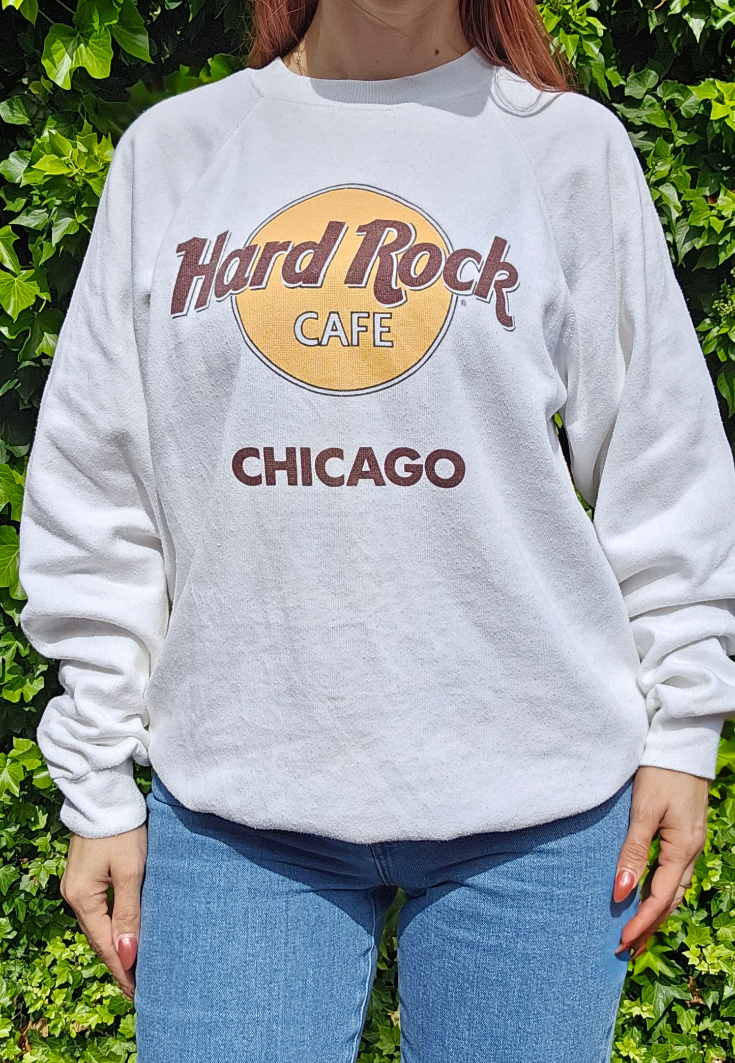 Vintage 80's Hard Rock Cafe Chicago Crewneck Sweatshirt Size L USA Made