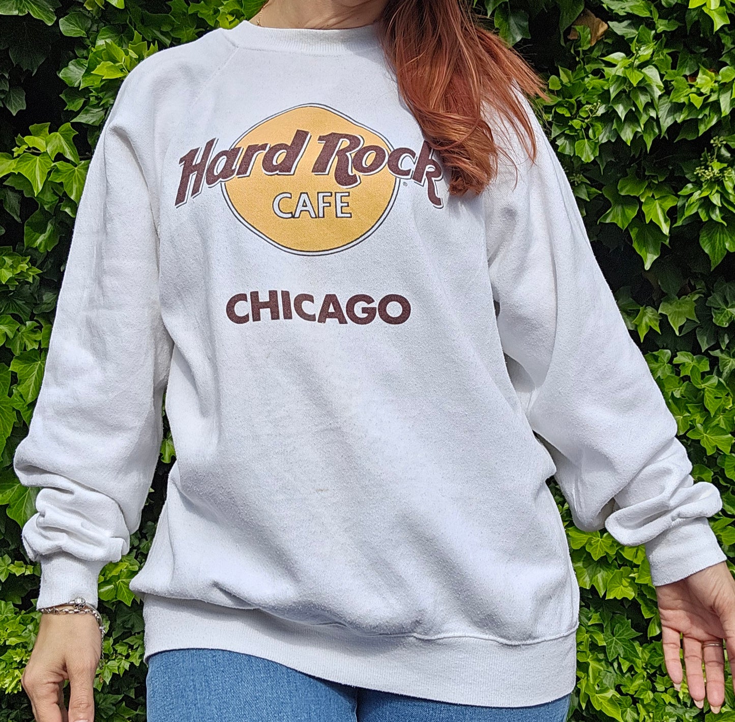 Vintage 80's Hard Rock Cafe Chicago Crewneck Sweatshirt Size L USA Made