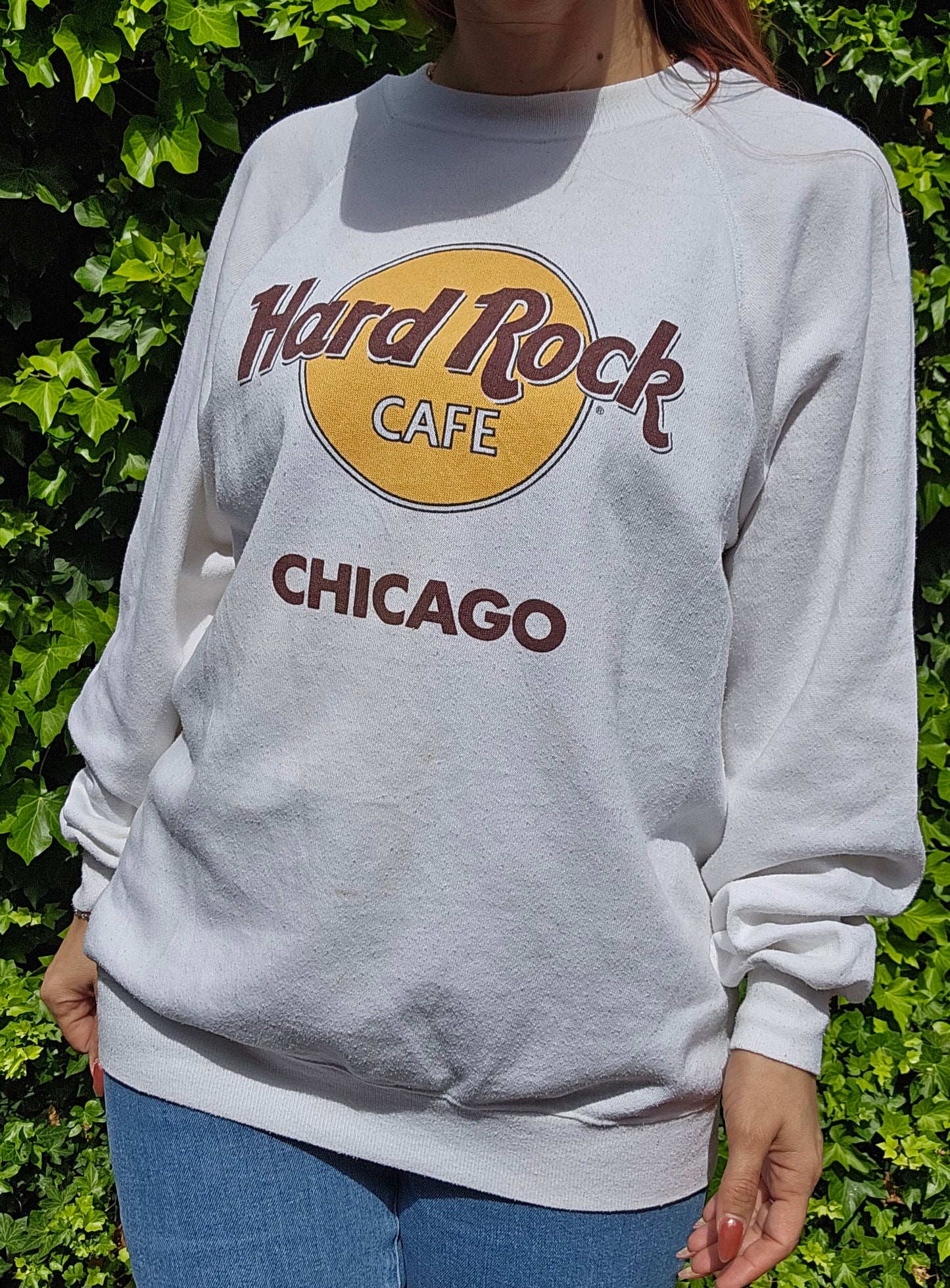 Vintage 80's Hard Rock Cafe Chicago Crewneck Sweatshirt Size L USA Made