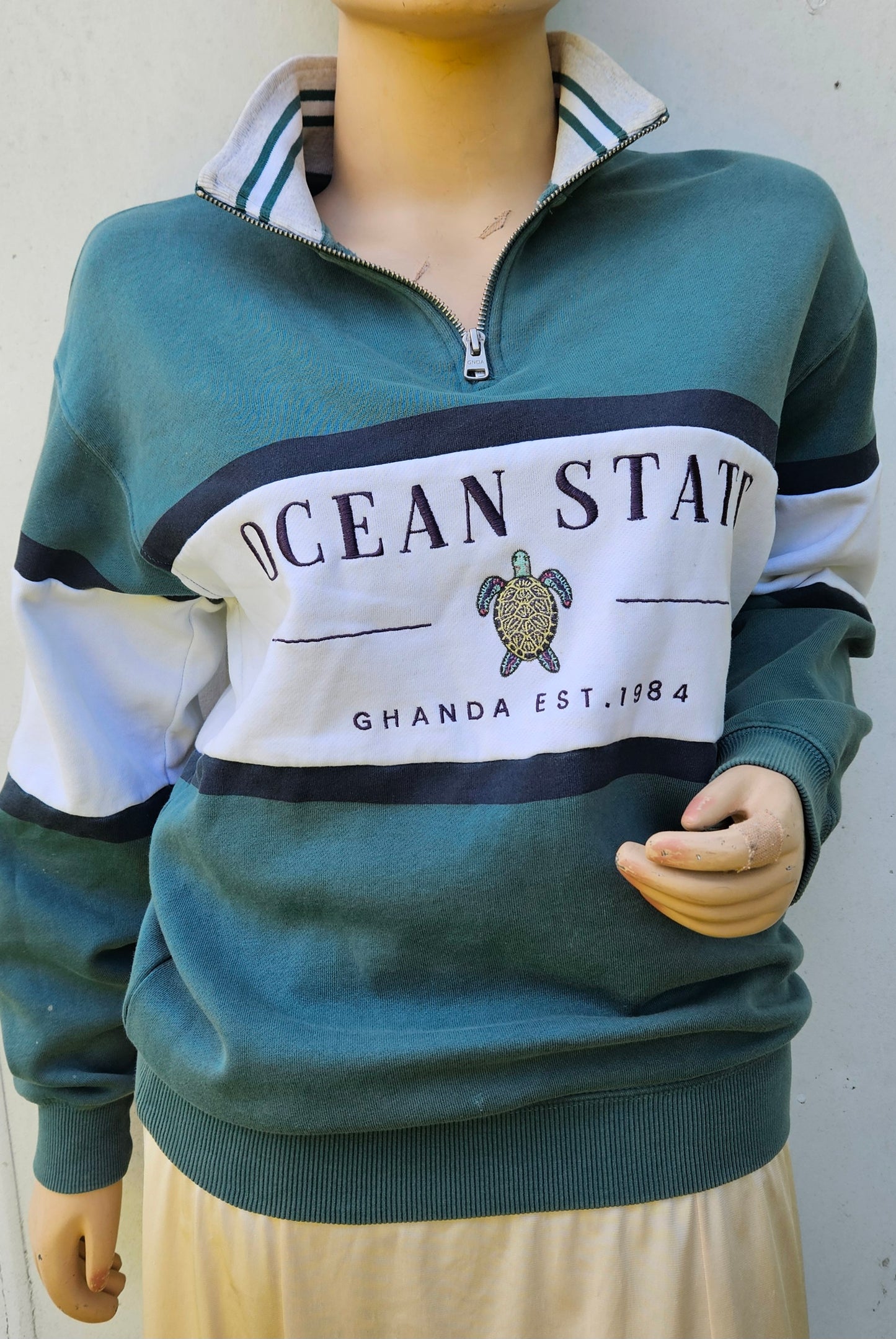 Retro top. All Day Quarter Zip Ghanda Top