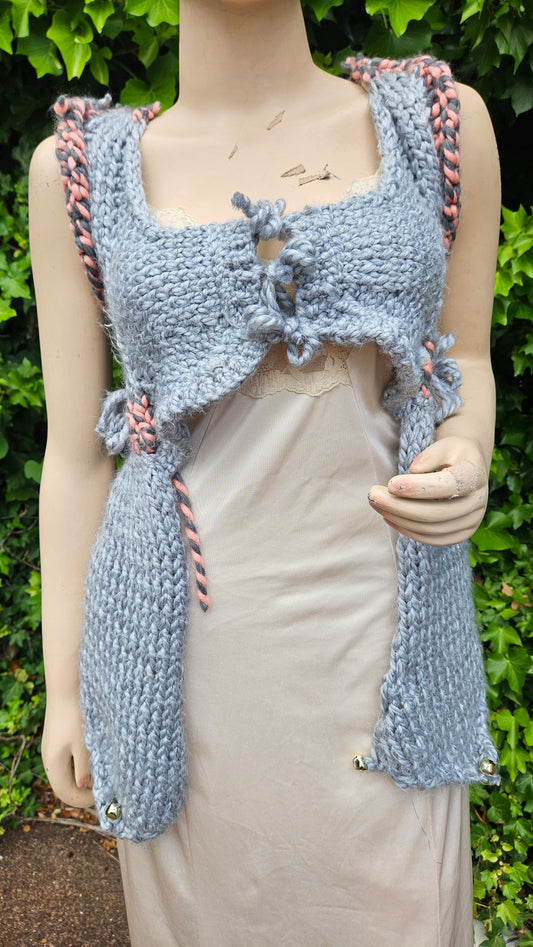 Vintage crochet Vest Boho knit vest