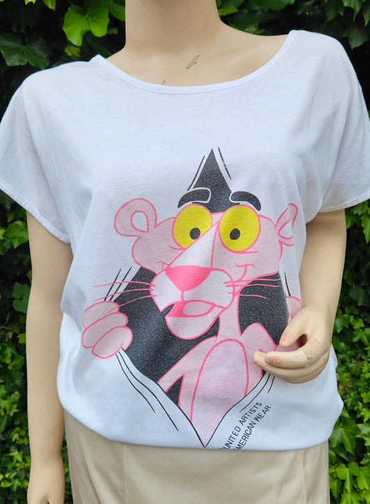 Pink Panter Vintage top - Retro  tee -Shirt - Crewneck