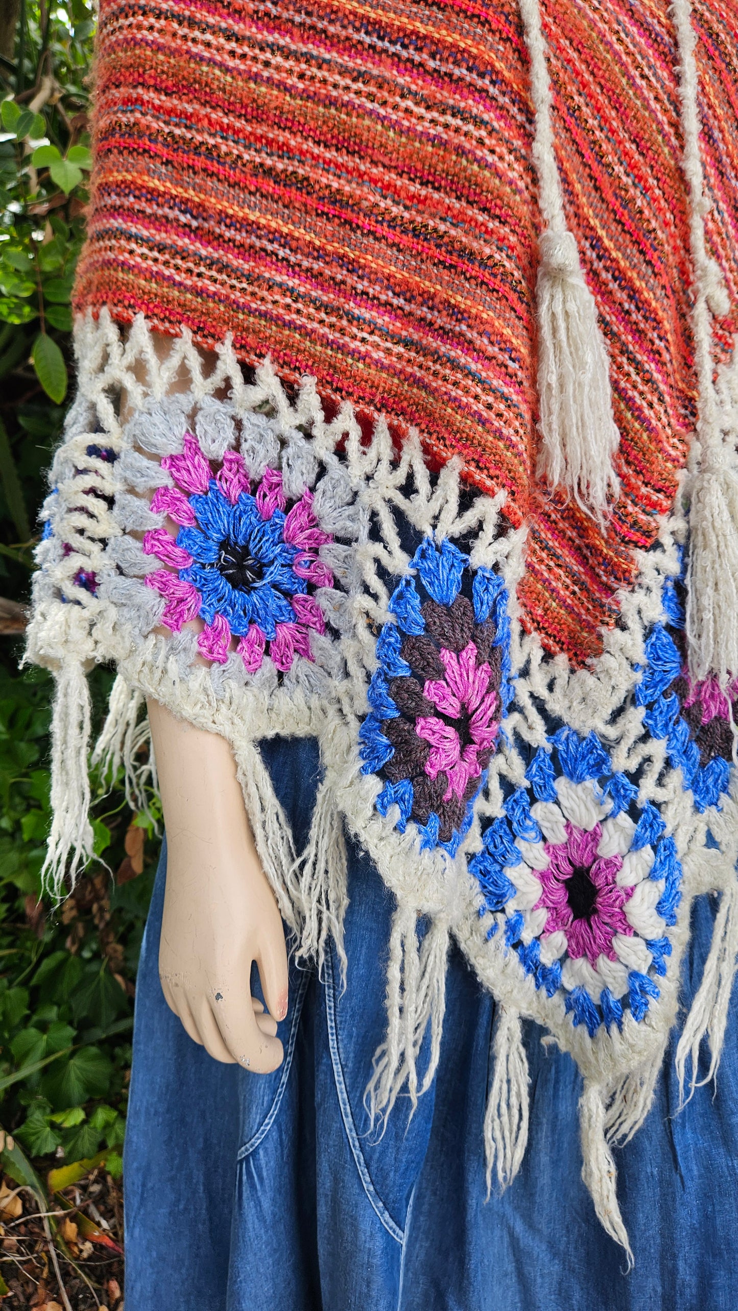 Hippie poncho - knit Poncho top Bohemian style - crochet top