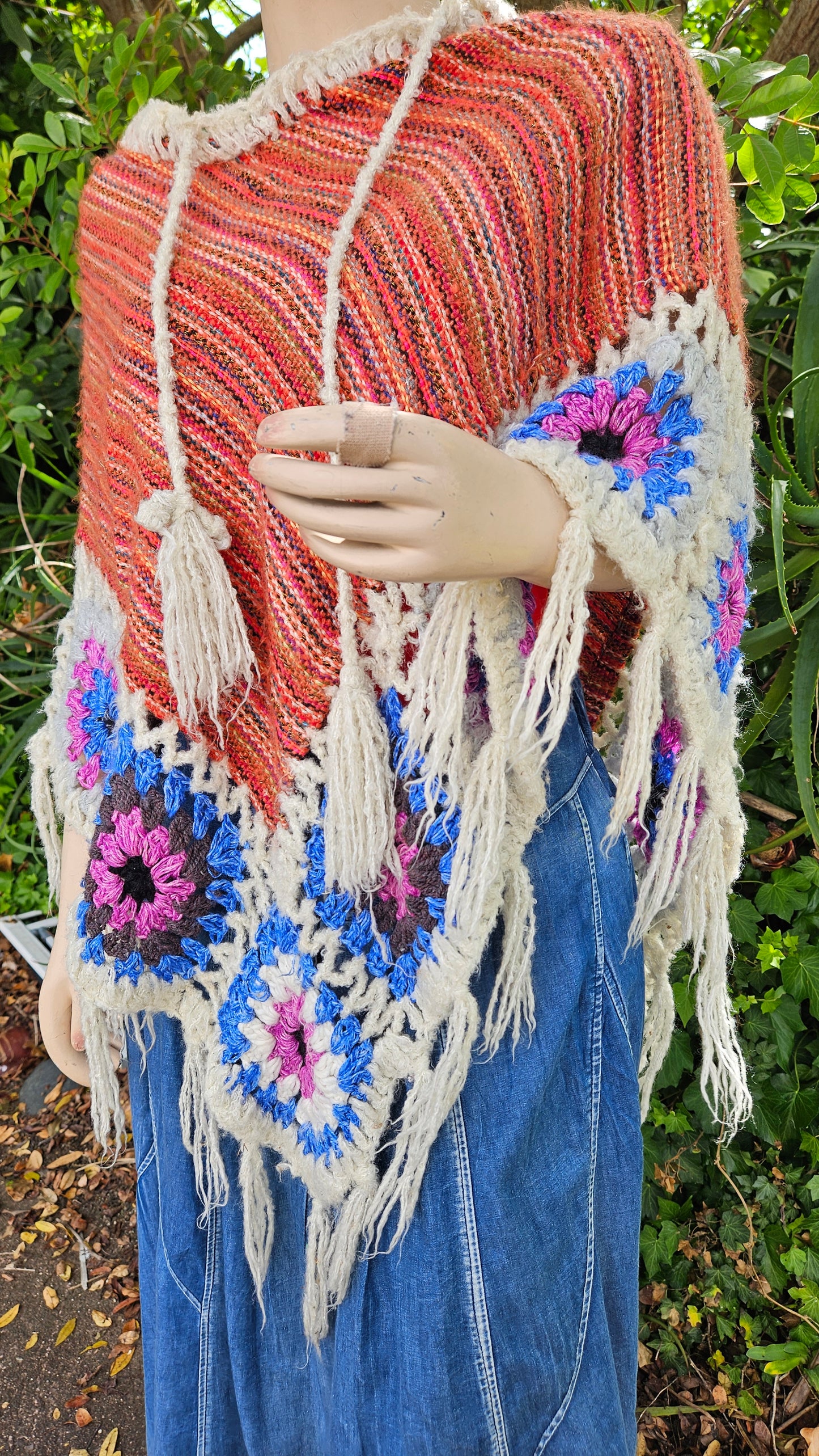 Hippie poncho - knit Poncho top Bohemian style - crochet top