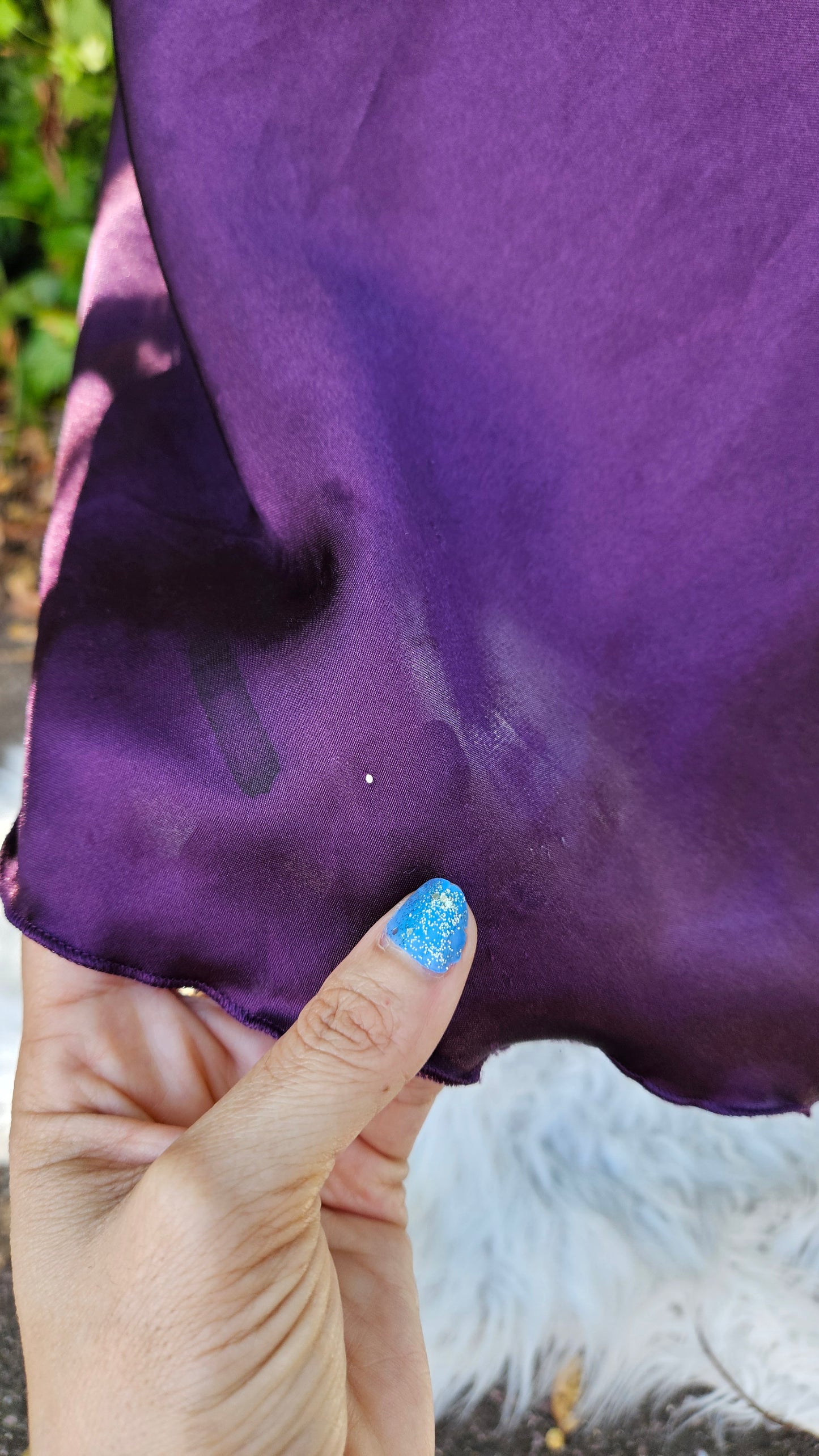 Vintage-Style Plum Satin Lace Slip Dress – Size 12 Approx.