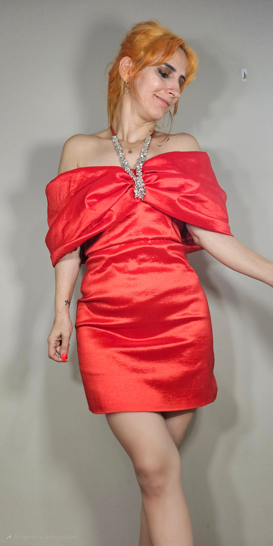 Passion Red Dress Bow - Preloved Dress