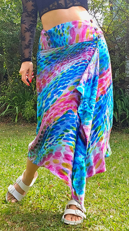 100% Silk Wrapped Skirt Size 10