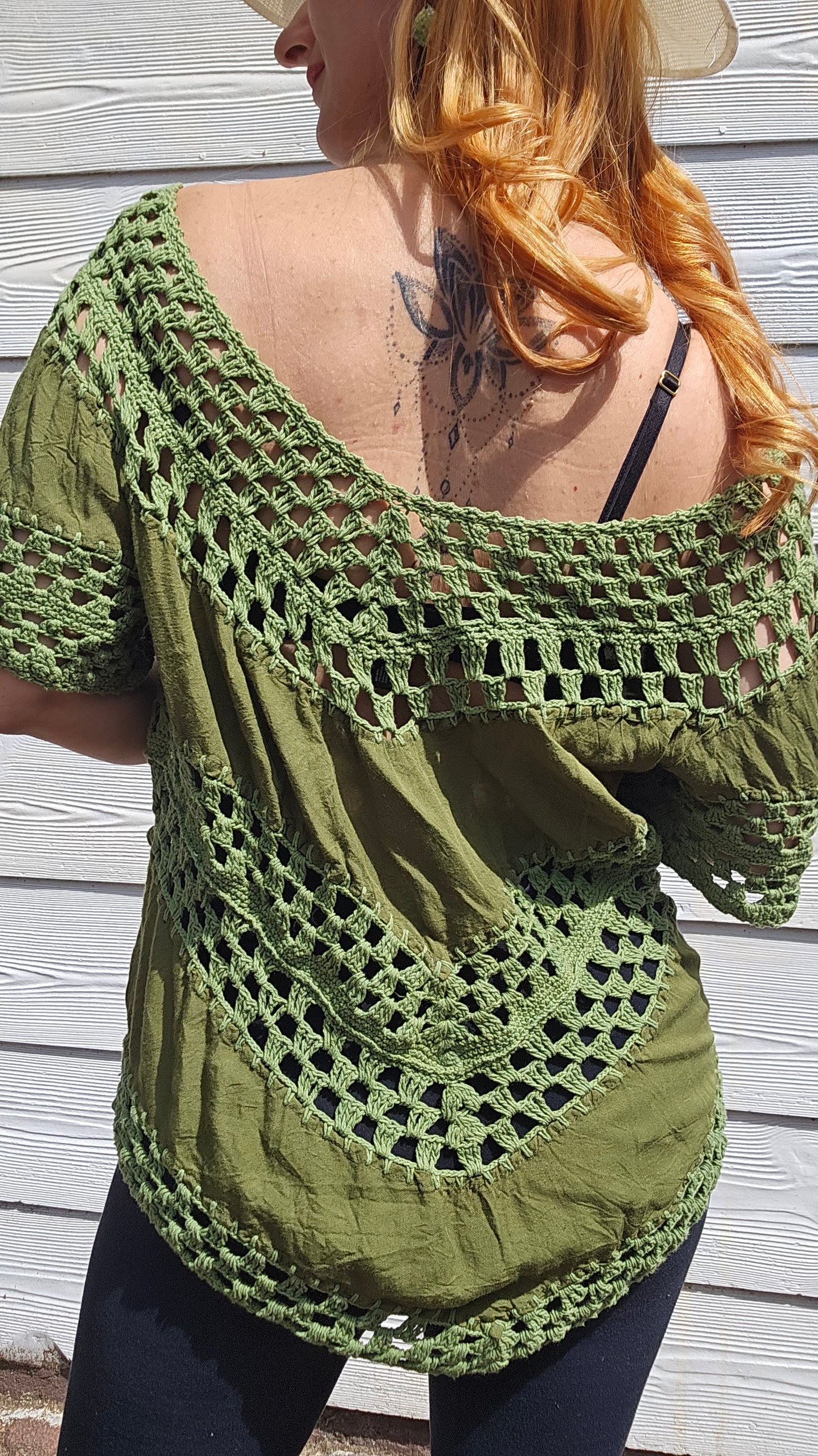Bohemian Top Womens Crochet Knit