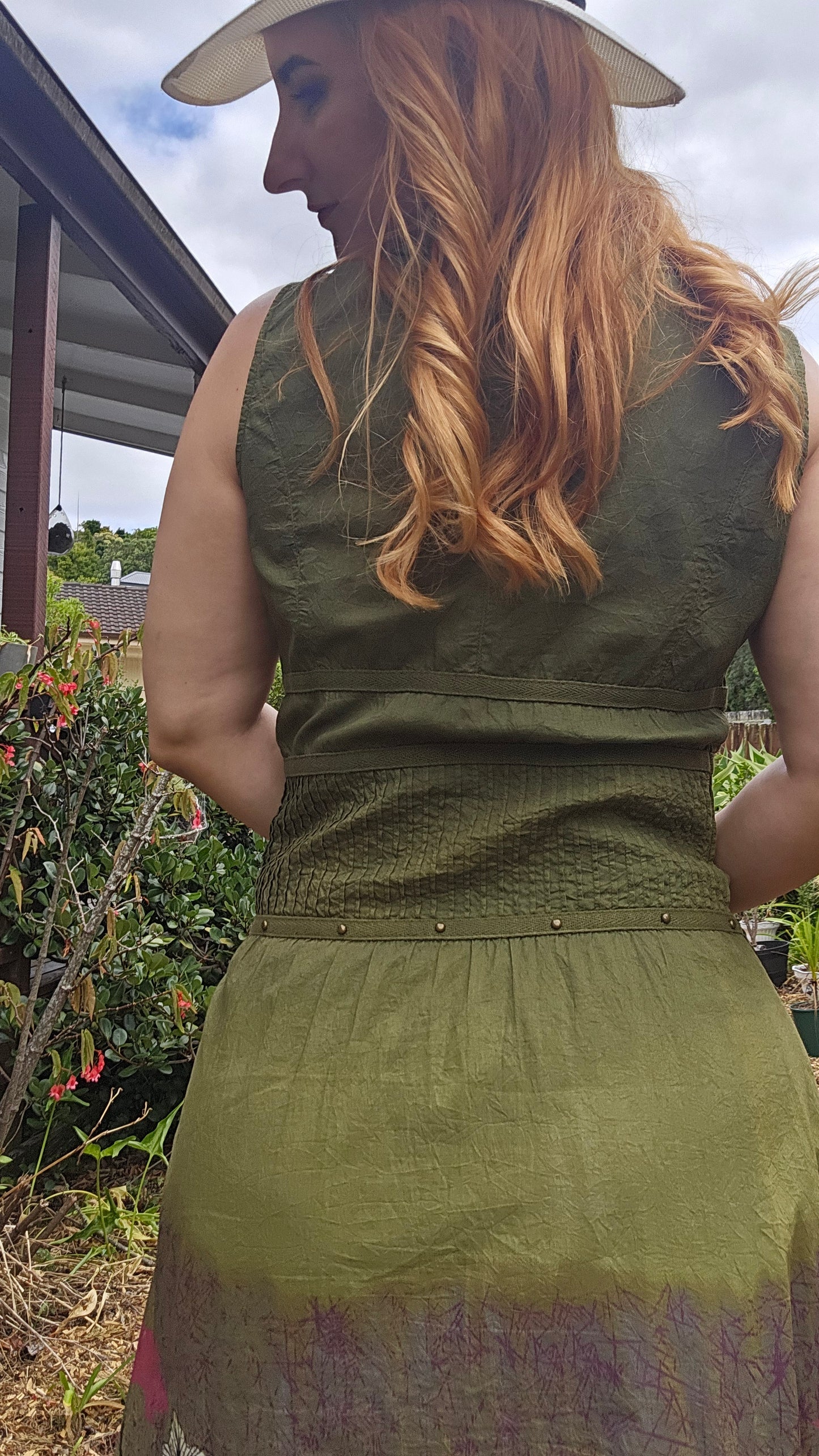 Romantic Lace Fairy-Core Gauzy dress Green lace - crepe dress