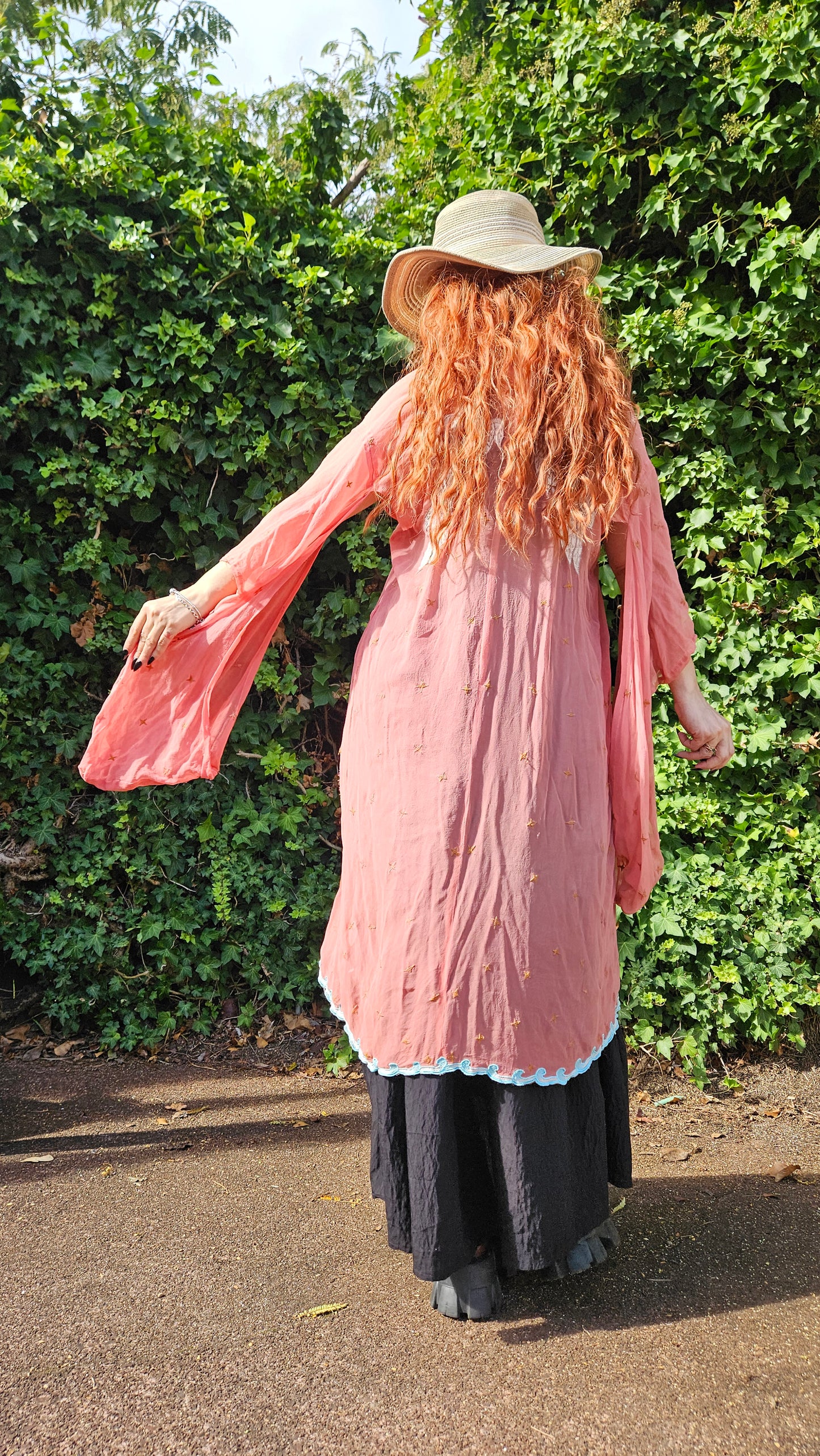 CORAL Kimono Bohemian cover-up Kimono long Light Coat