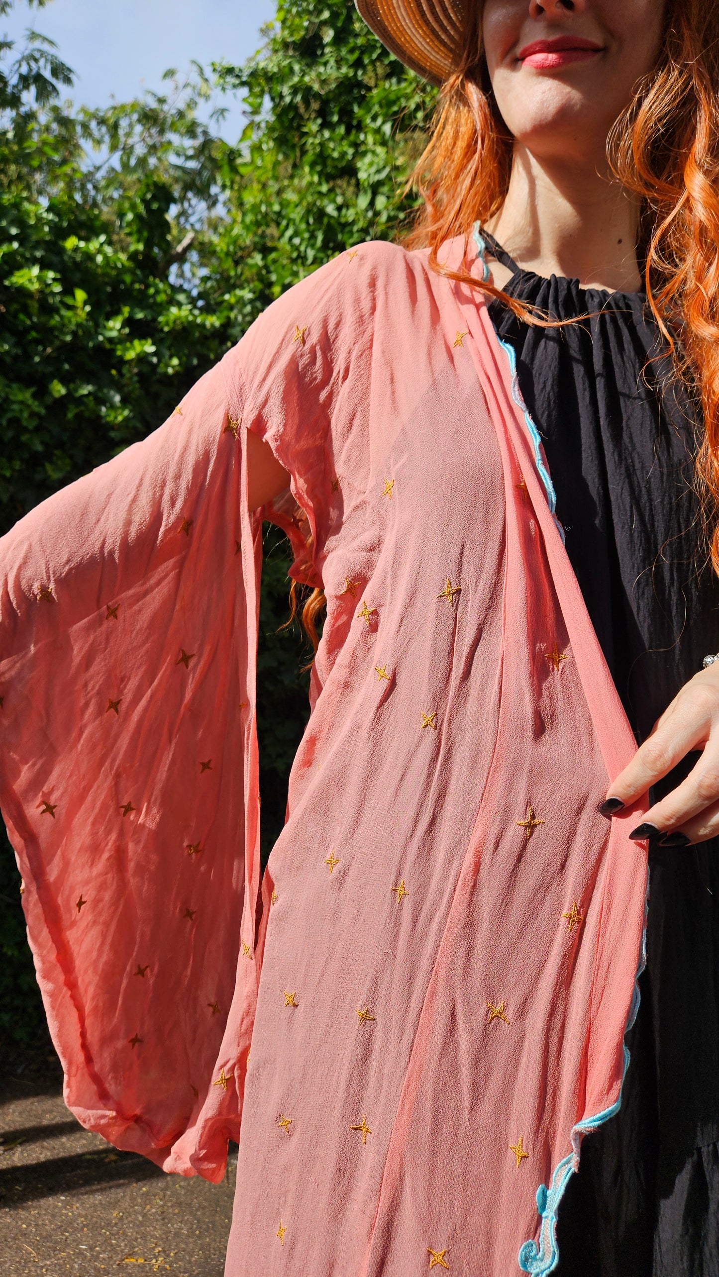 CORAL Kimono Bohemian cover-up Kimono long Light Coat