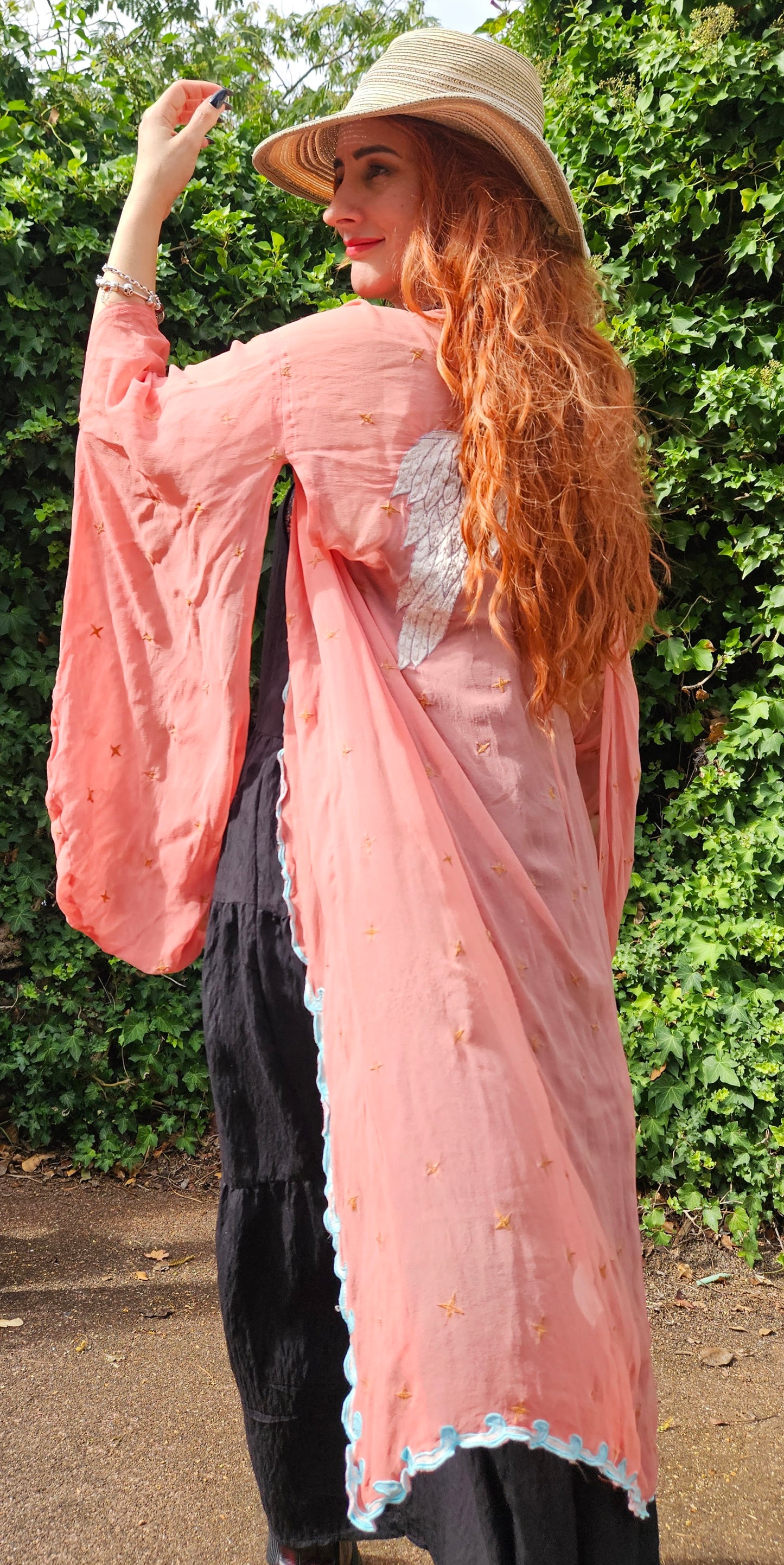 CORAL Kimono Bohemian cover-up Kimono long Light Coat