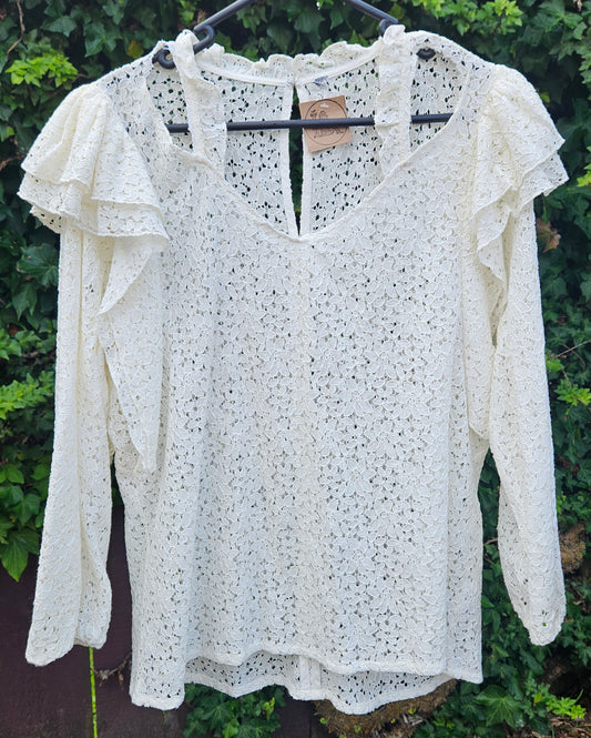 Lace top Women's blouse - Used Top preloved