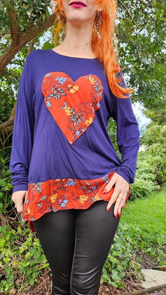 Lemon Tree Eve Heart Top Women's blouse - Used Top preloved