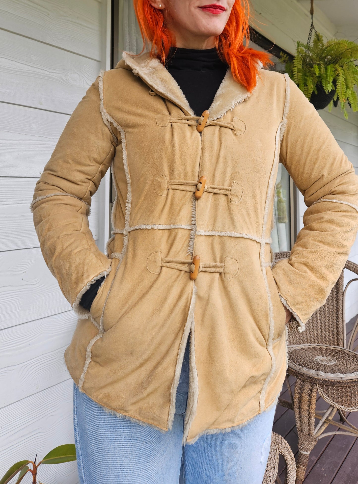 Fur Coat - Preloved Faux Fur Retro Style - just jeans  Fur Coat