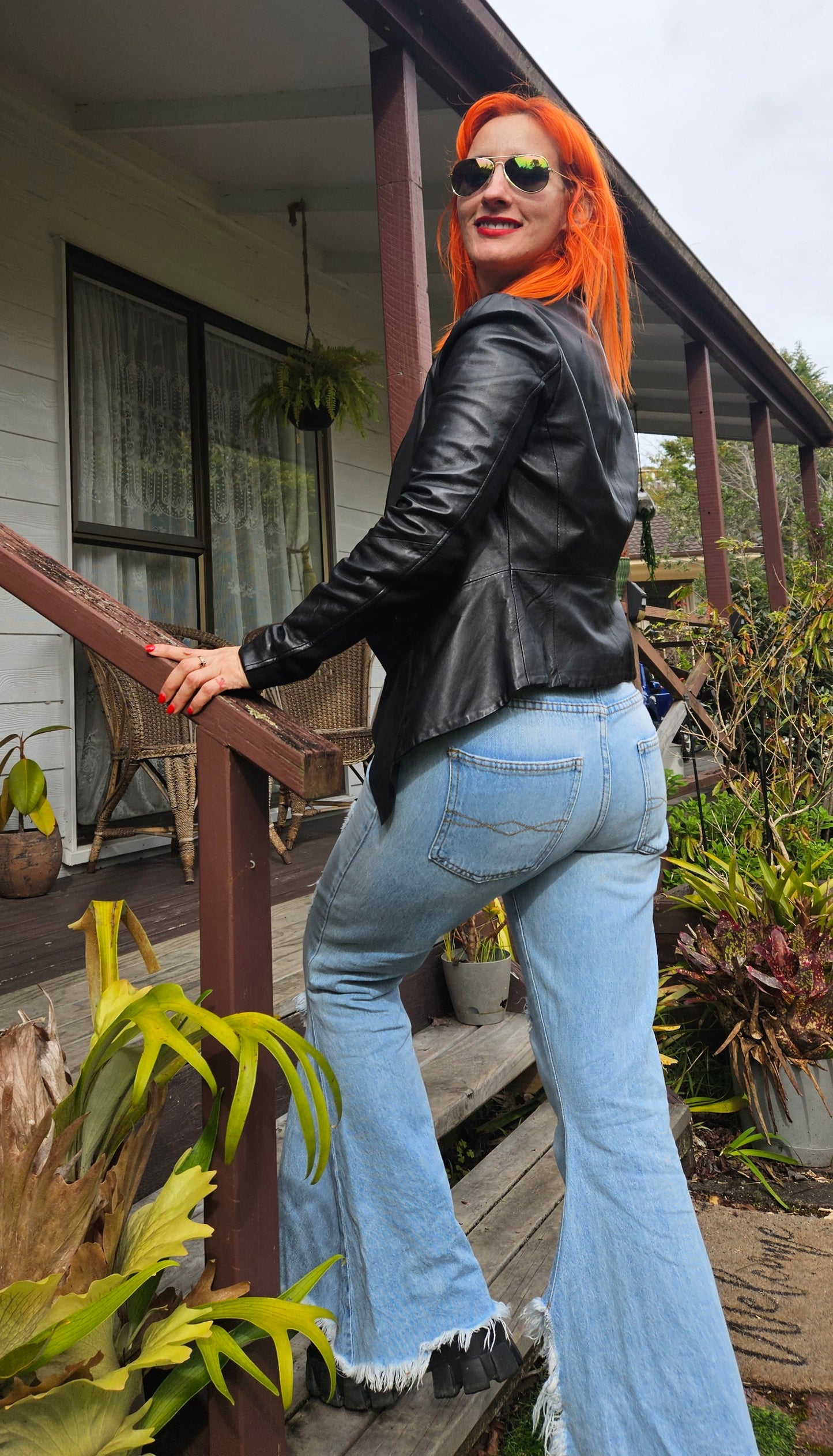 Black Leather jacket Size 8