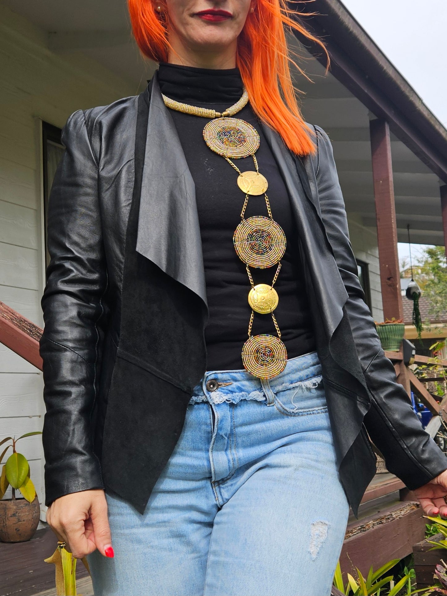 Black Leather jacket Size 8