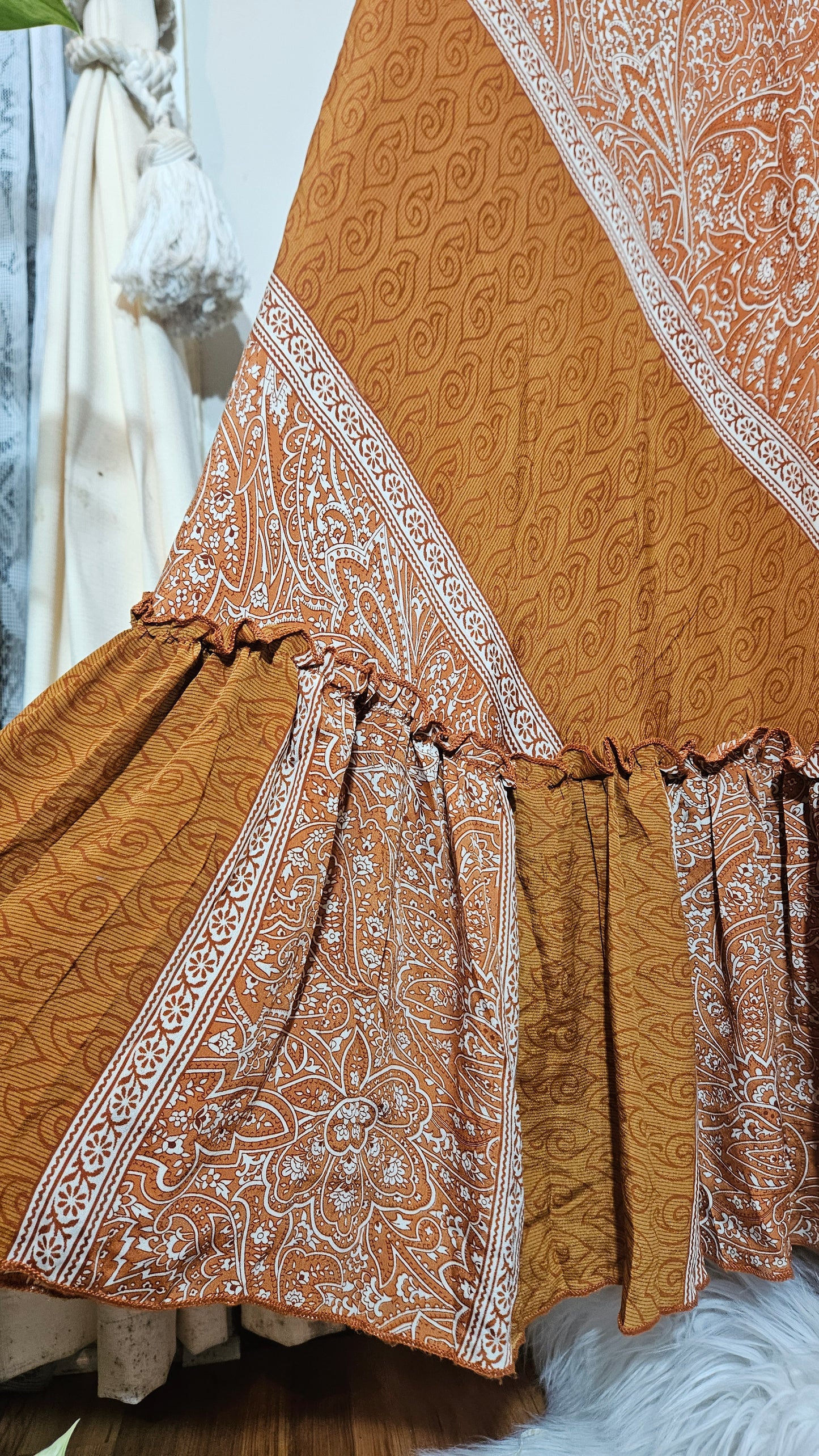 Bohemian Maxi Dress 100% rayon boho Dress - Bohemian dress Preloved Dress