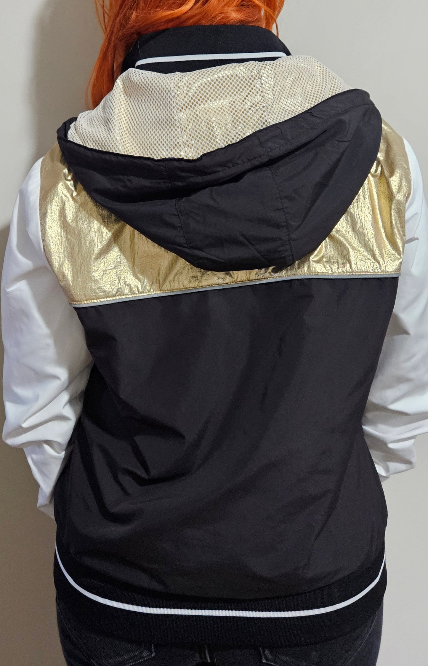 Black& White Gold Silver Windbreaker