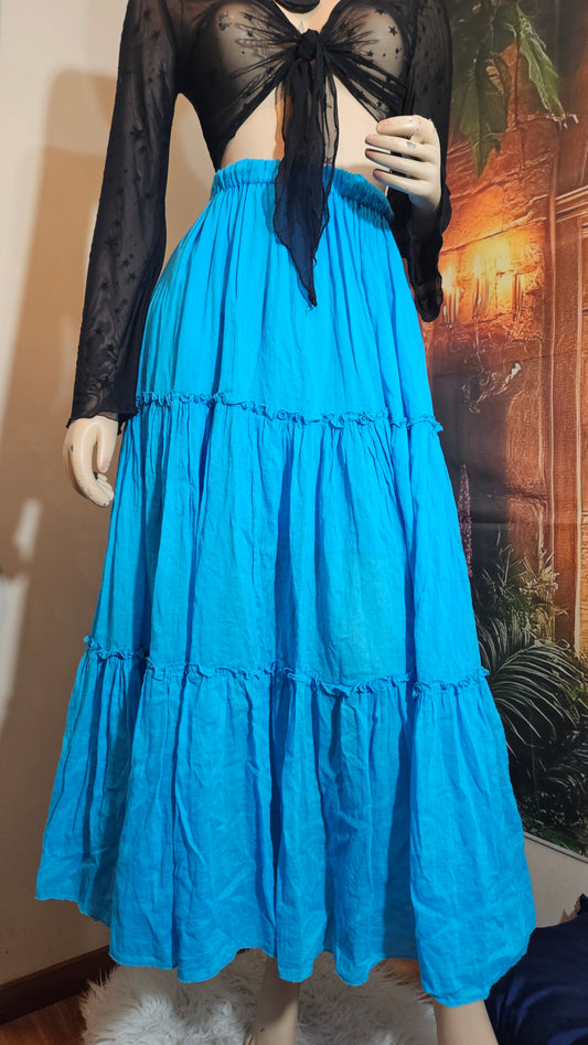 Unique turquoise Maxi Skirt - preloved