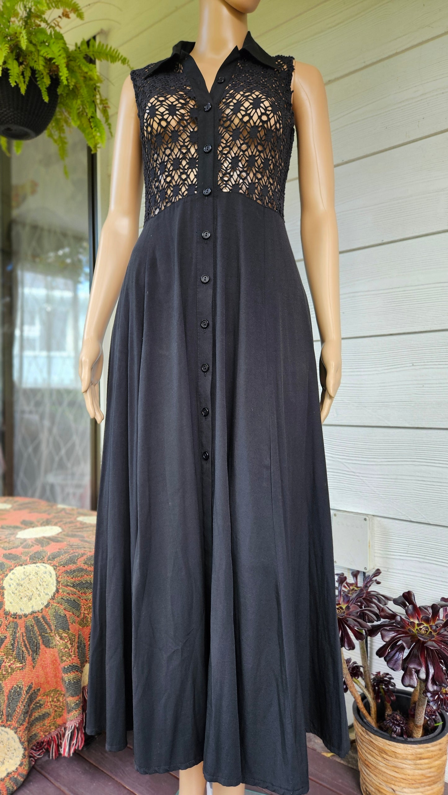 David Ponds Maxi Dress Size 10. Black Dress