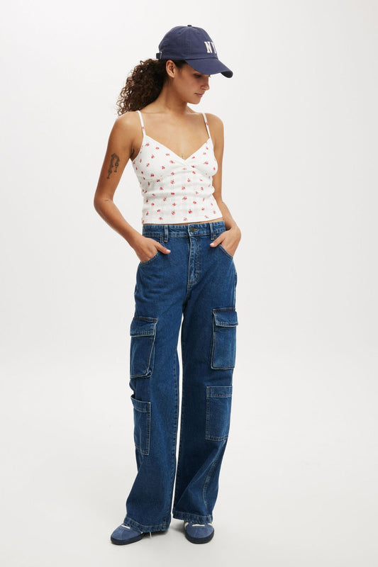 Cargo Pants Denim/ Jeans - Cargo Wide Leg Jean