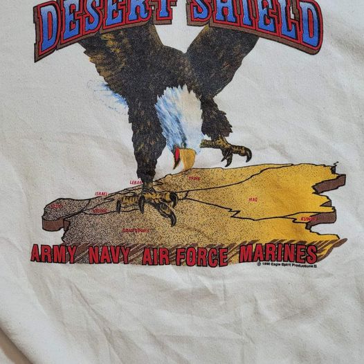 OPERATION DESERT SHIELD Vintage Single Stitch 1990 Try to Burn Flag fo sale size xxl in Auckland sweater