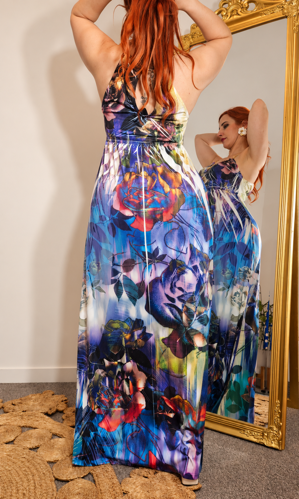 Celle Colourful Bohemian Maxi Dress – Size S. /Boho Art Deco Multicolored Dress Stunning Embellishments