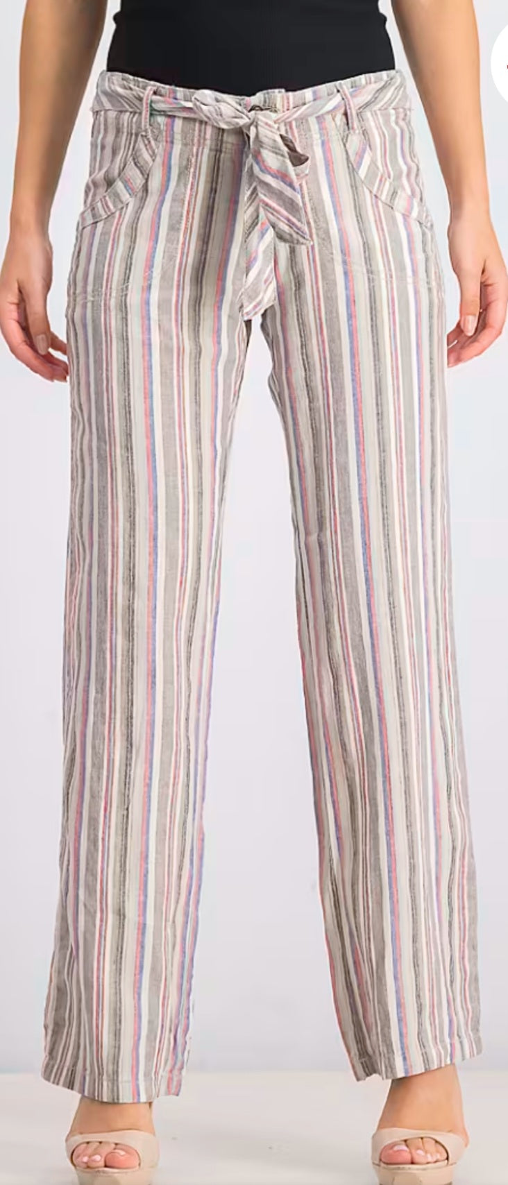 Classic Stripe Belted Pants: Second-Hand Store Find