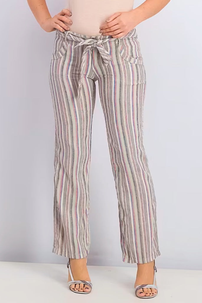 Classic Stripe Belted Pants: Second-Hand Store Find