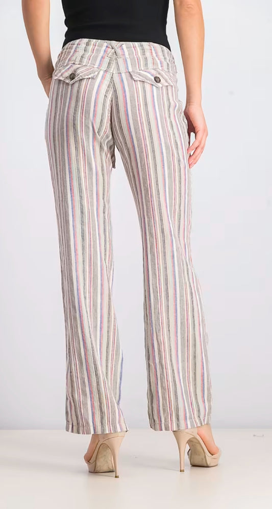 Classic Stripe Belted Pants: Second-Hand Store Find