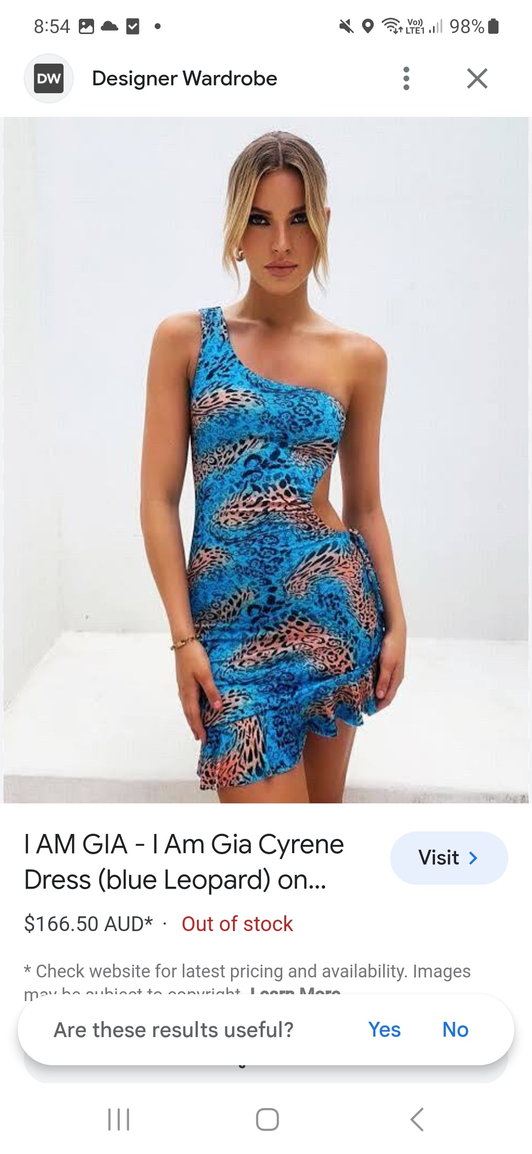 I Am Gia Cyrene Dress (blue Leopard)