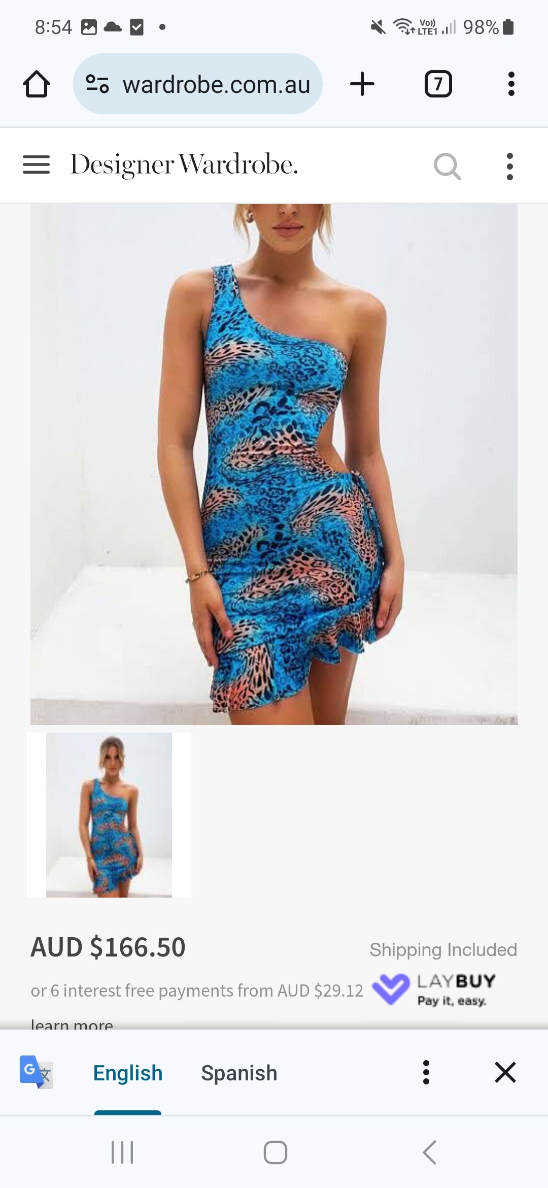 I Am Gia Cyrene Dress (blue Leopard)