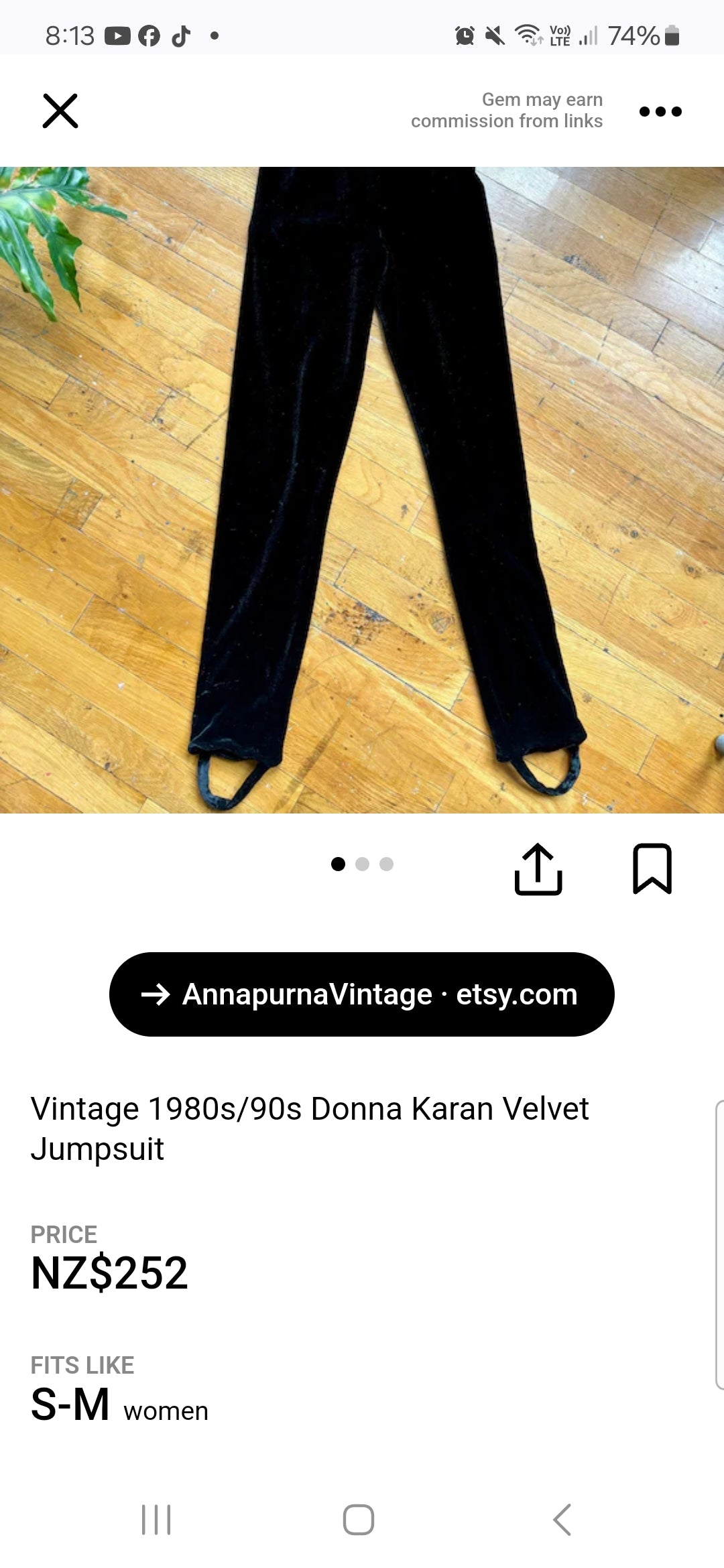 Vintage 1980s/90s Velvet Jumpsuit dance Jumpsuit Size