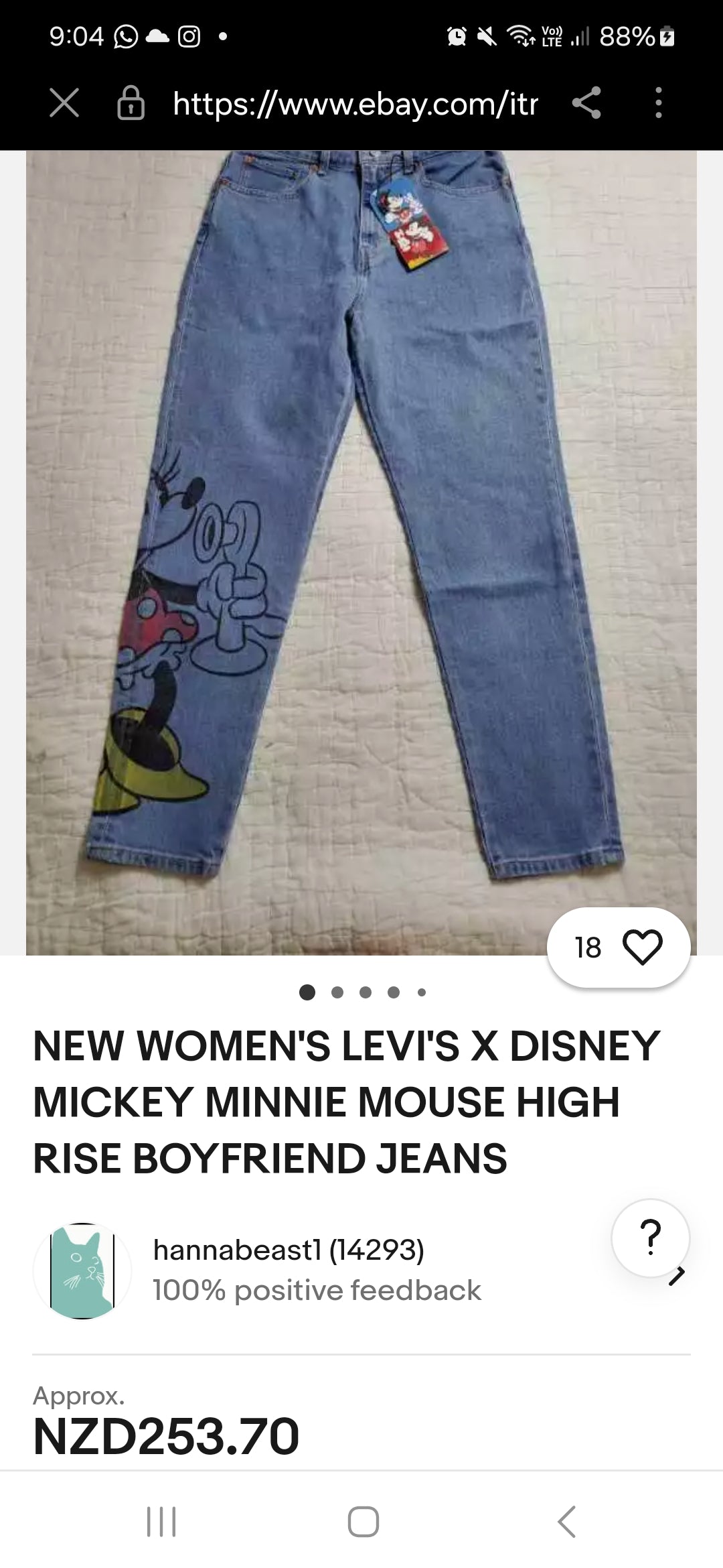 Disney pants - LEVI'S® X DISNEY HIGH RISE BOYFRIEND WOMEN'S JEANS