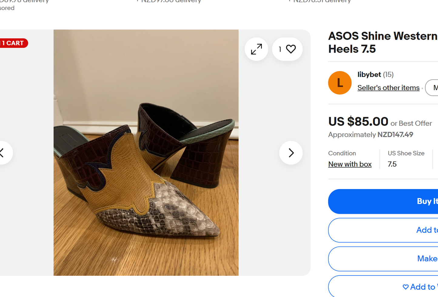 Asos clogs Shoes Women's Size 6 Backless Pointed Toe Multicolor Shoe