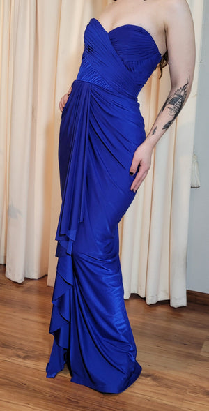 Sweetheart Long Royal Blue Sleveless Prom Dress Size XS - S