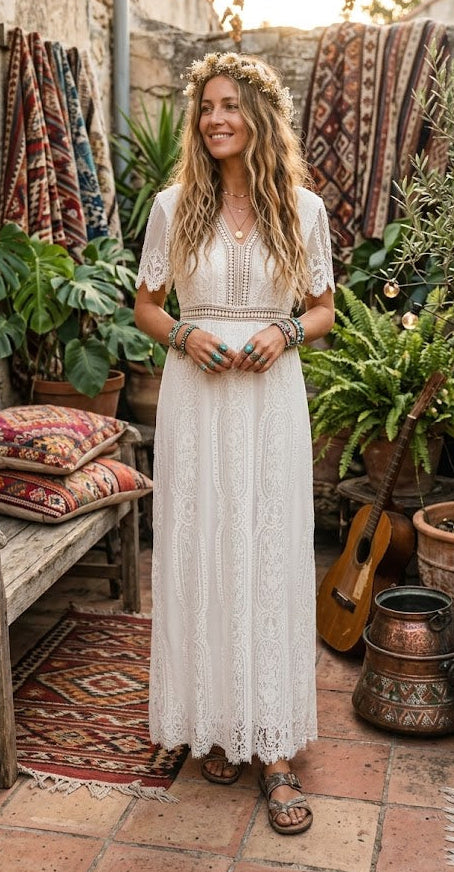 white boho preloved dress 