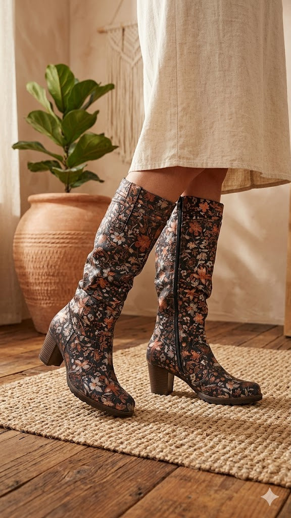 Maher Floral Boots - Preloved Boots Size 39