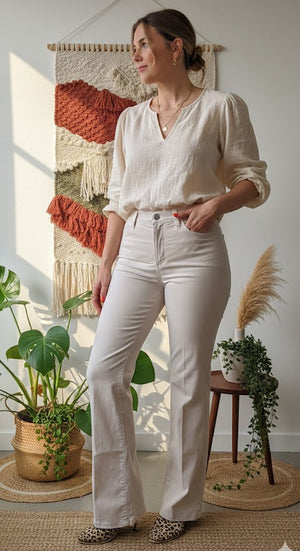 NYDJ Bootcut style Flared High Waist Pants - Trousers