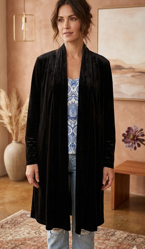 Unique Vintage Velvet Long Coat