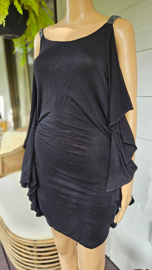 Women's Black Dress/Batwing Dress Preloved Dress