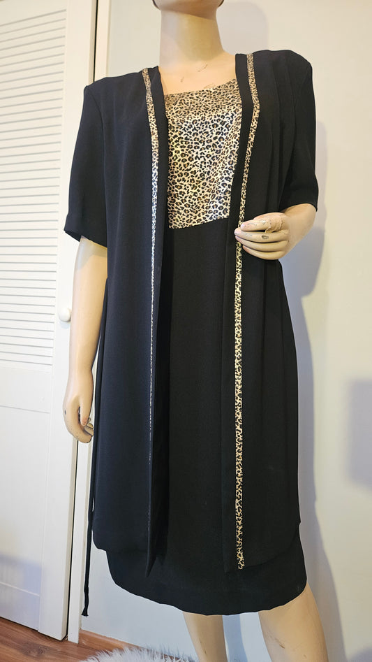 Vintage 80s Dress Made in USA. Size 10