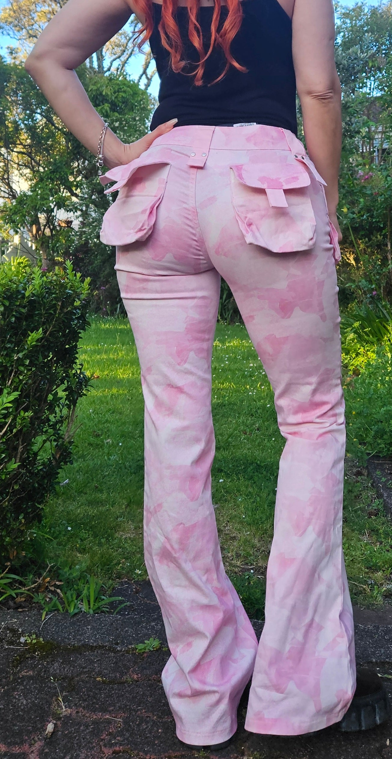 I.AM.GIA Kyleah pants. Flared Pants. Camo Cargo Pants - trousers - Grunge Flap Pocket Cargo Jeans