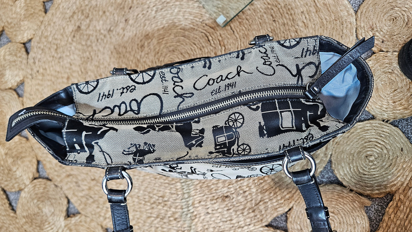 Authentic COACH Horse & Carriage Canvas Tote Bag