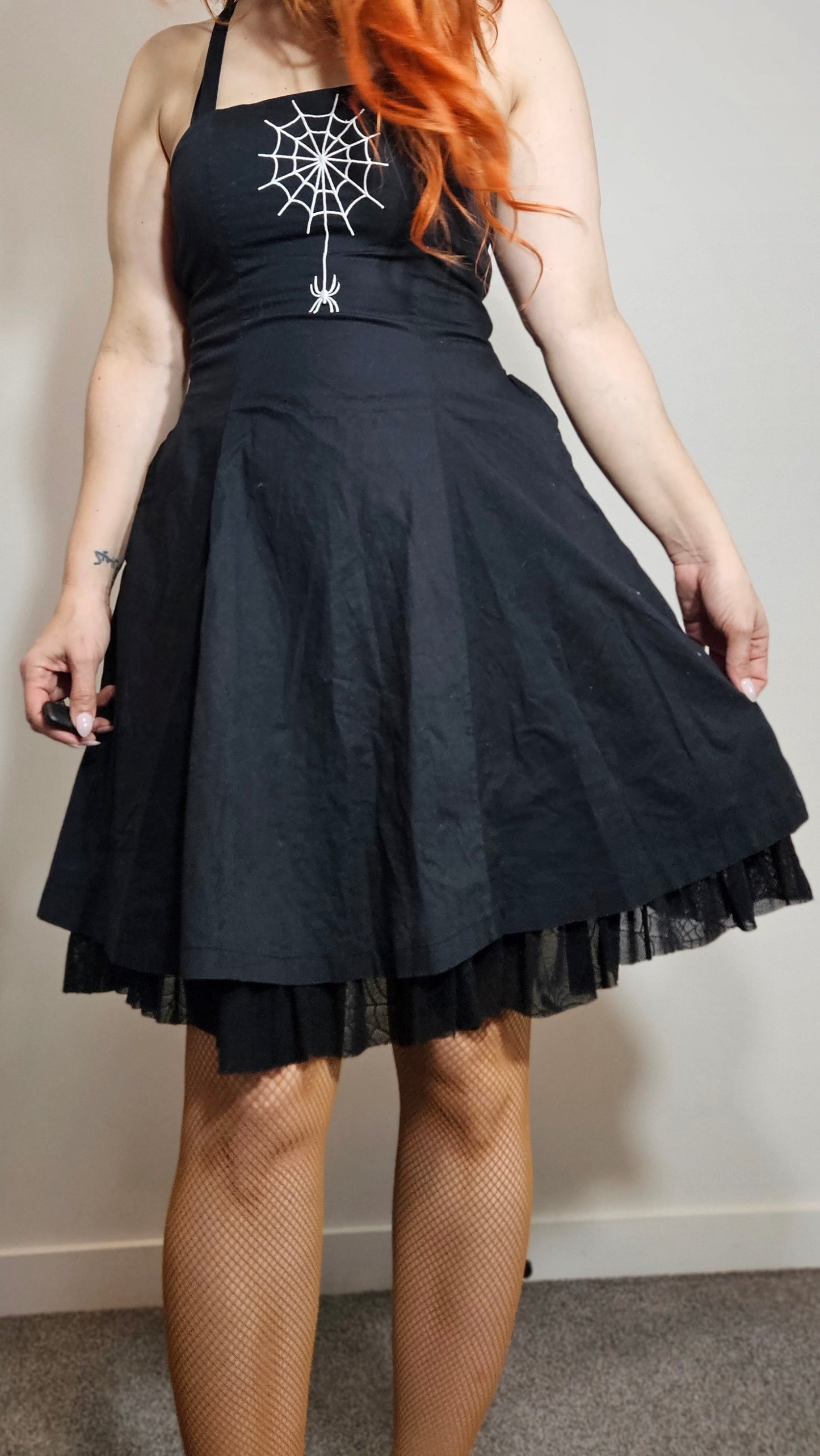 Banned Apparel Gothic Spiderweb Dress – Adjustable Fit