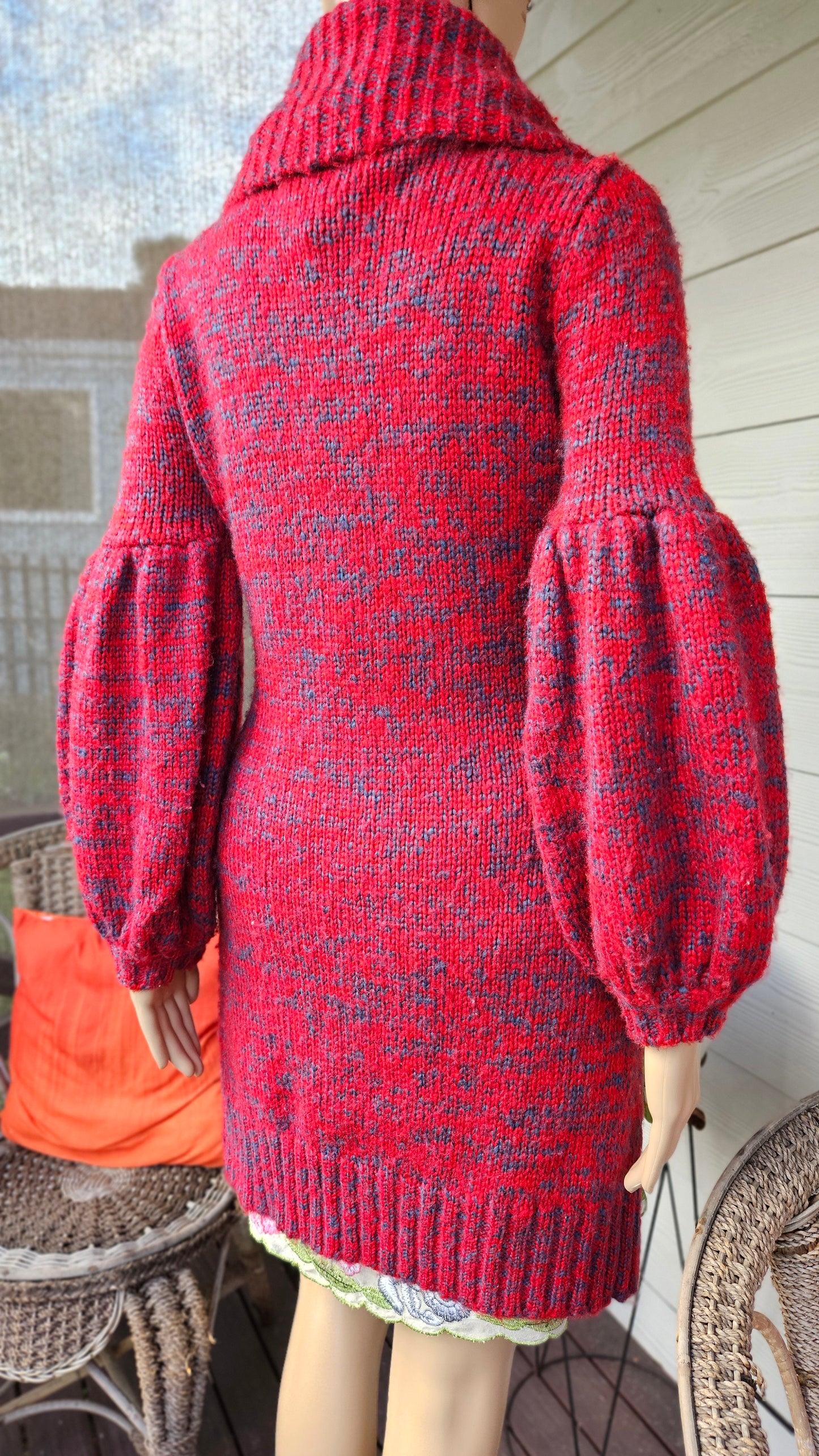 Stunning Red Knit Cardigan - Preloved Cardi Coat